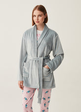Ovs Short Dressing Gown In Velour